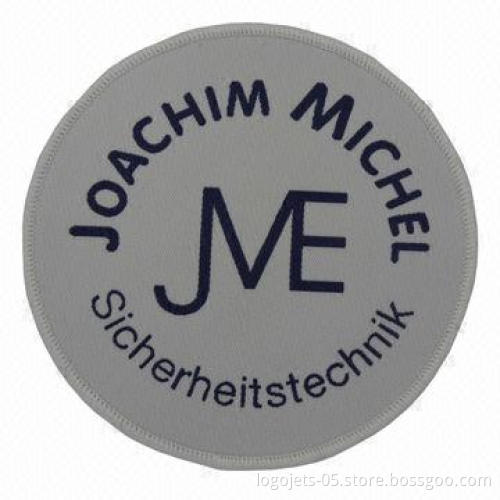Woven Patch Label with Heat Cut Border, Customized Designs are Welcome